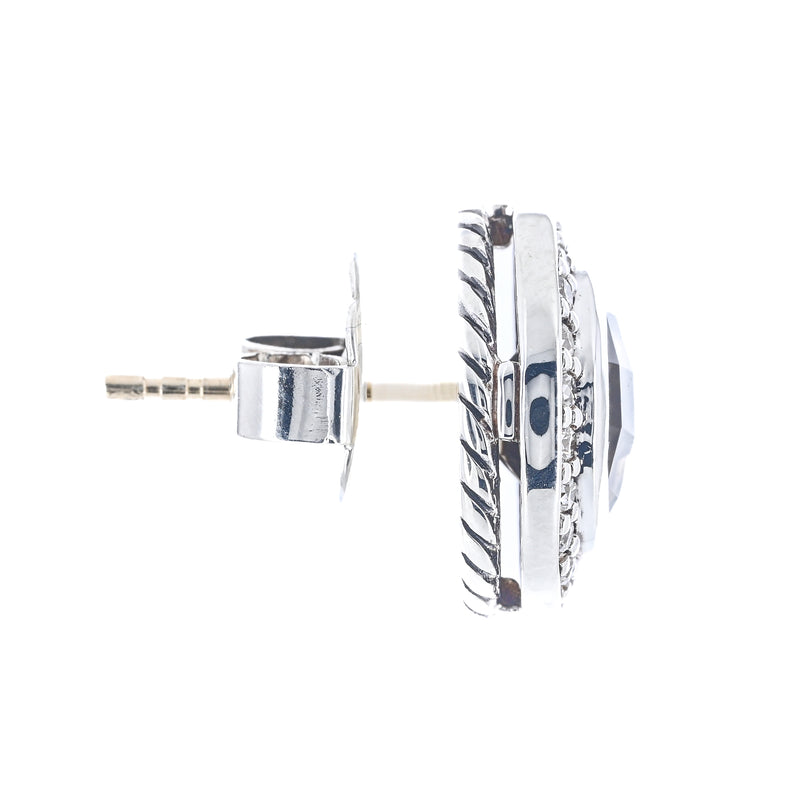 David Yurman | .6CTW Diamond + Smoky Quartz Cerise Stud Earrings - 925 Sterling Silver