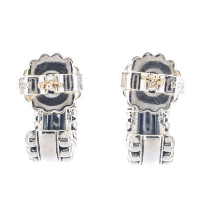 Lagos | Caviar Huggie Earrings - 925 Sterling Silver + 18K Yellow Gold