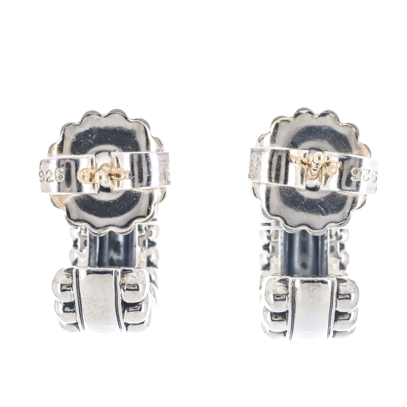Lagos | Caviar Huggie Earrings - 925 Sterling Silver + 18K Yellow Gold