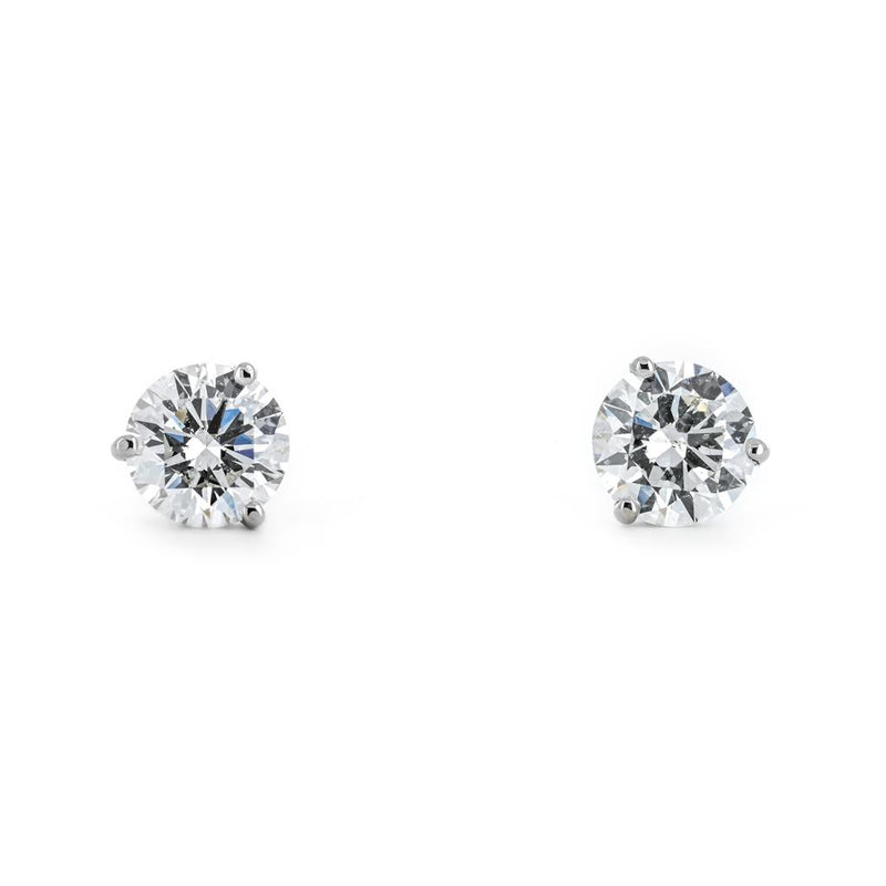 2.09ctw Martini Diamond Stud Earrings – 14K White Gold