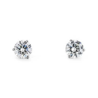 2.00ctw Lab-Grown Diamond Stud Earrings – 14K White Gold