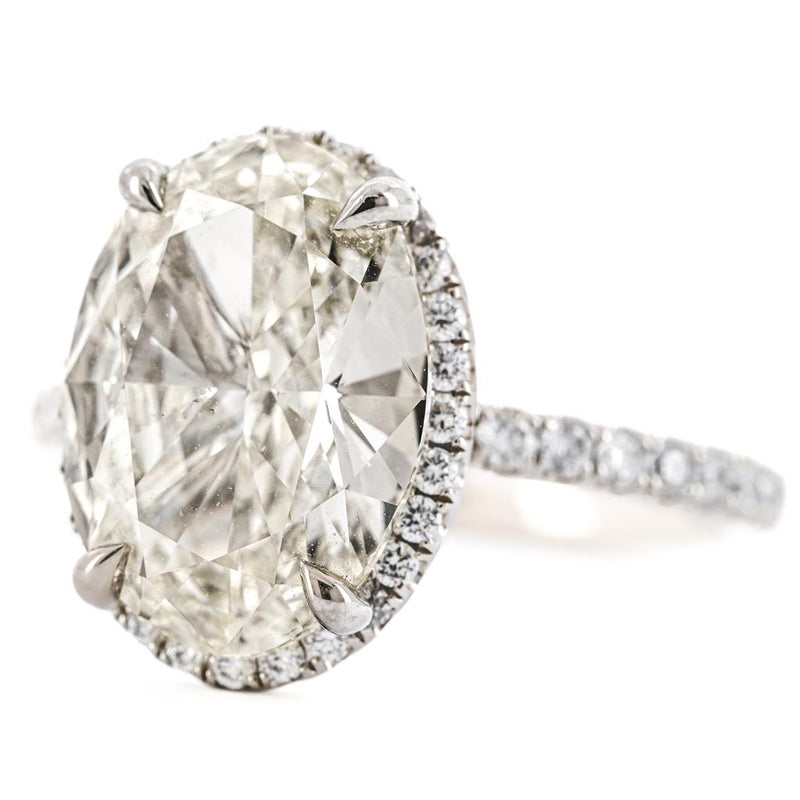 5.17ctw Oval Diamond Micro-Halo Engagement Ring – 950 Platinum