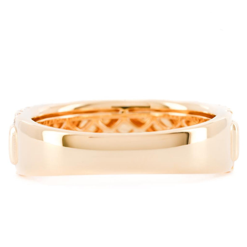 .47CTW Round Diamond Edge Band – Fluted Band – 14K Yellow Gold