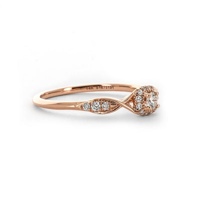 0.22ctw Diamond Engagement Ring + Halo Twist