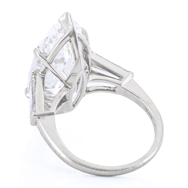 10.7CTW Marquise + Baguette Diamond Three Stone Engagement Ring - 900 Platinum
