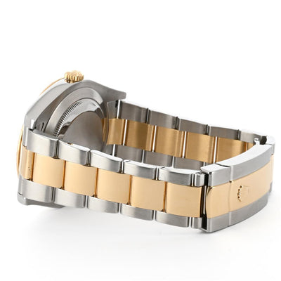Rolex | 41mm Datejust II, Wimbledon Dial, Fluted Bezel, Two-Tone Stainless Steel & 14K Yellow Gold - 116333