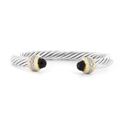 David Yurman | Smoky Quartz Cable Cuff - Gold & Silver