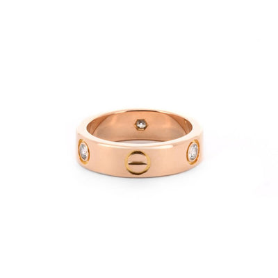 Cartier | 0.22ctw Cartier Love Ring, 3 Diamond, Size 6 - 18K Rose Gold