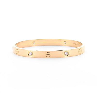 Cartier | 0.42ctw Cartier Love Bracelet, 4 Diamond, Size 5.75 - 18K Yellow Gold