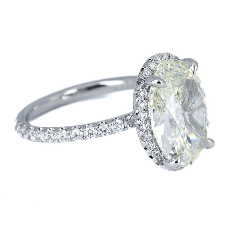 5.17ctw Oval Diamond Micro-Halo Engagement Ring – 950 Platinum