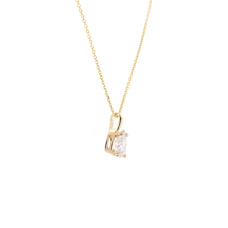 0.50ct Pear Diamond Pendant - 14K Yellow Gold