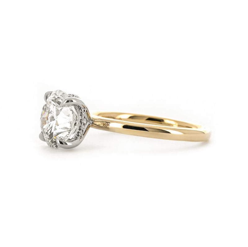 3.11CTW Round Lab Grown Diamond Engagement Ring, Signature Solitiaire - Multi-Tone Gold