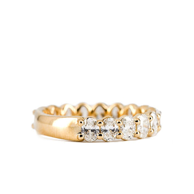 2.17CTW Oval Diamond Band, Size 6.5 - 14K Yellow Gold