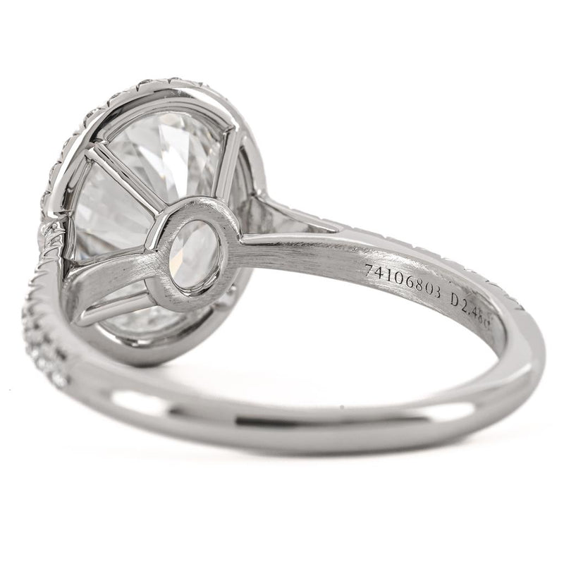 Tiffany and Co. | 2.93CTW Oval Soleste Diamond Engagement Ring, Size 6.5 - Halo - 950 Platinum