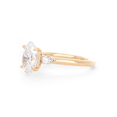 2.20ctw Oval Three-Stone Lab Grown Diamond Engagement Ring - 14K Yellow Gold