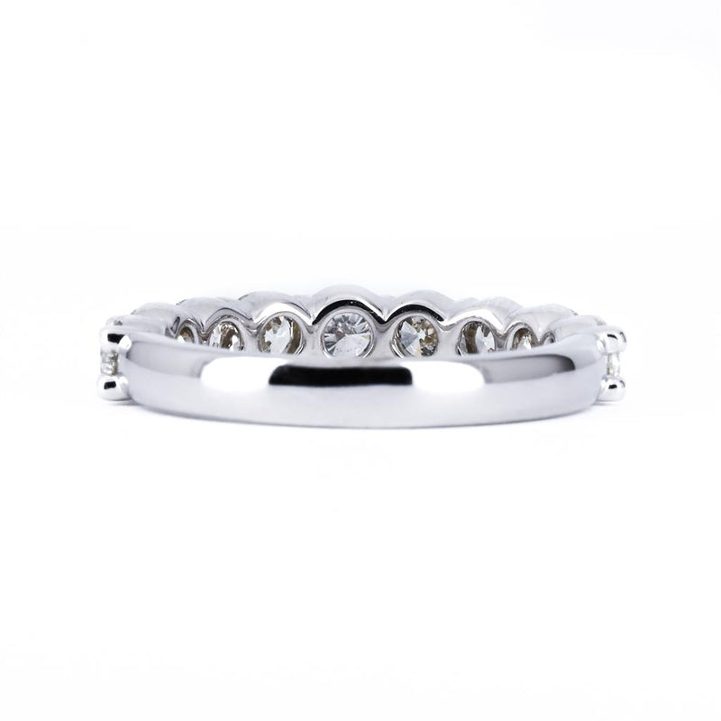 1.73CTW 9 DIAMOND BAND, Round, Size 6.5 - 14K WHITE GOLD