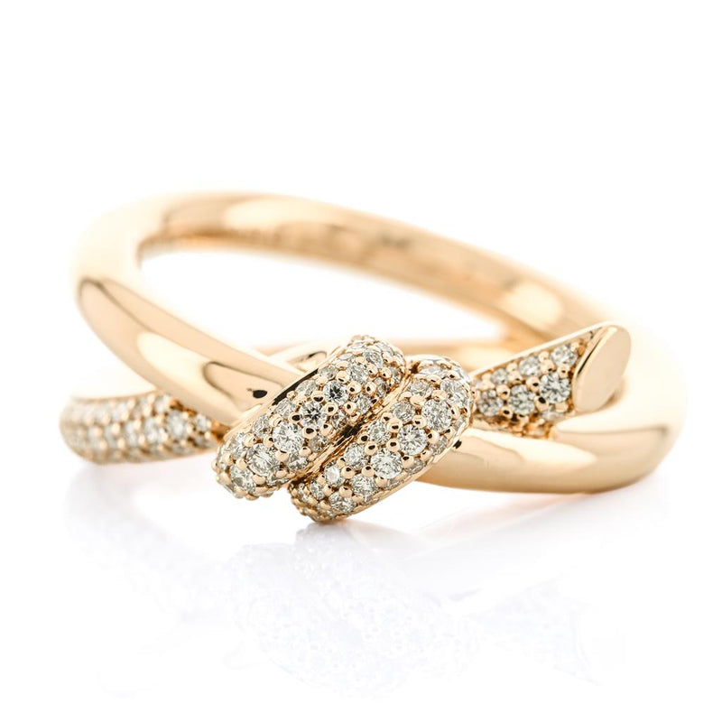 Tiffany & Co. | .33CTW Round Diamond Tiffany Knot Ring Size 6.5 - 18K Yellow Gold
