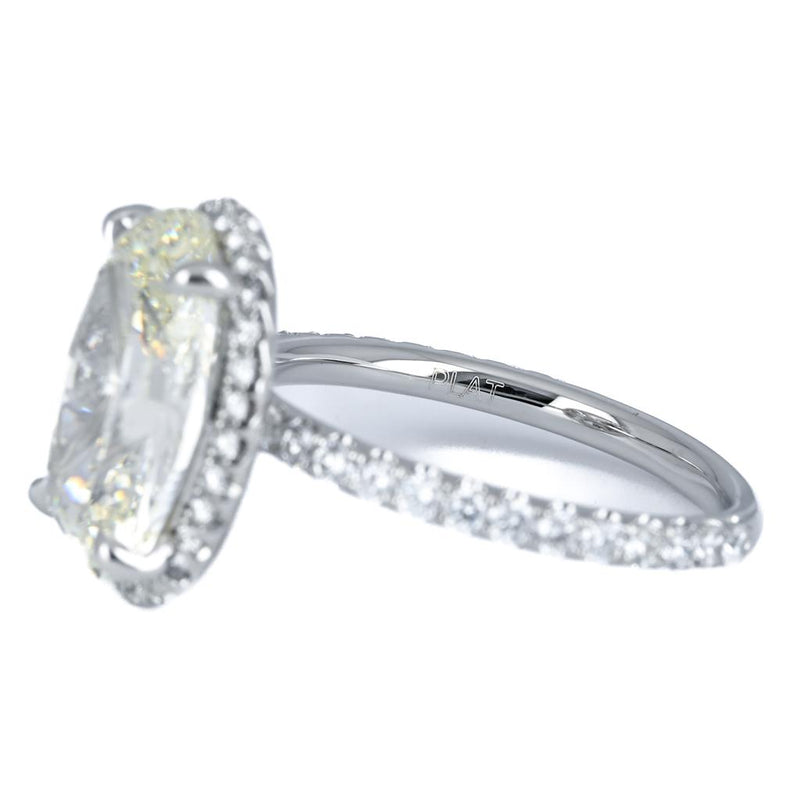 5.17ctw Oval Diamond Micro-Halo Engagement Ring – 950 Platinum