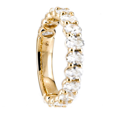 2.17CTW Oval Diamond Band, Size 6.5 - 14K Yellow Gold