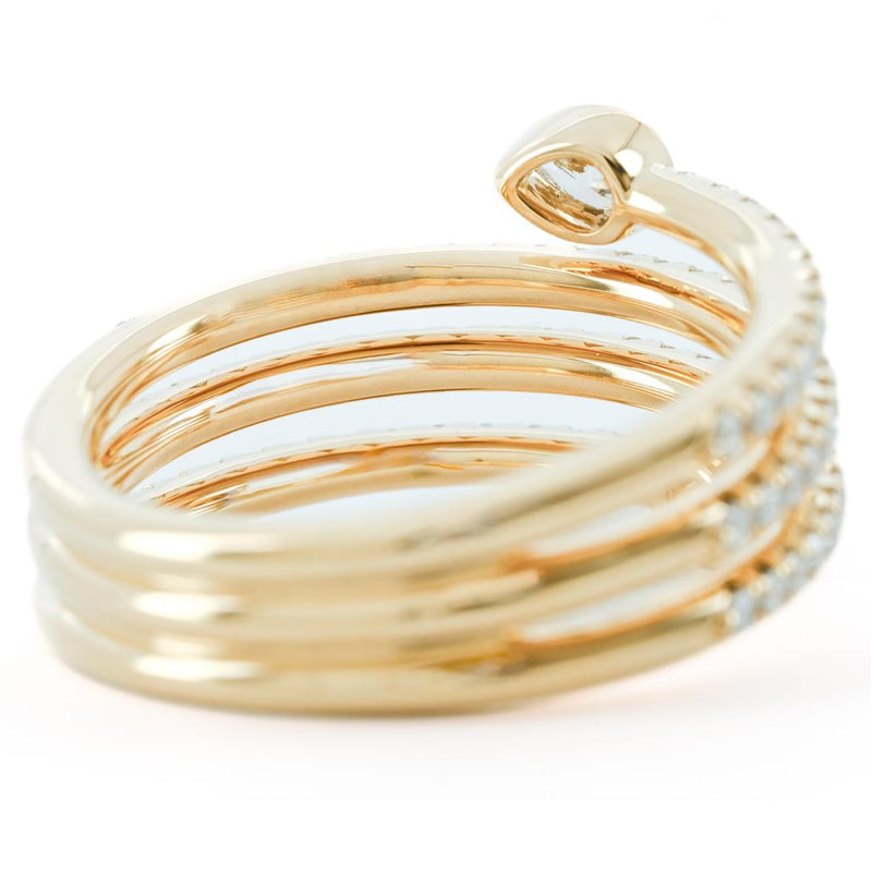 .80CTW Pear Diamond Ring - Bezel, Pave, Wrap - 14K Yellow Gold