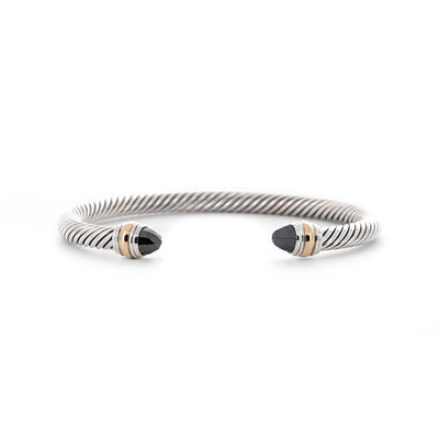 David Yurman | Hematite Classic Cable Bracelet, 5mm - 14K Yellow Gold + Sterling SIlver