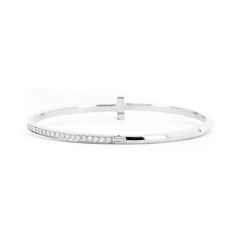 Tiffany & Co | "T1" 1.07ctw Diamond Bangle Bracelet - White Gold