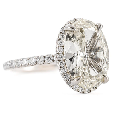 5.17ctw Oval Diamond Micro-Halo Engagement Ring – 950 Platinum