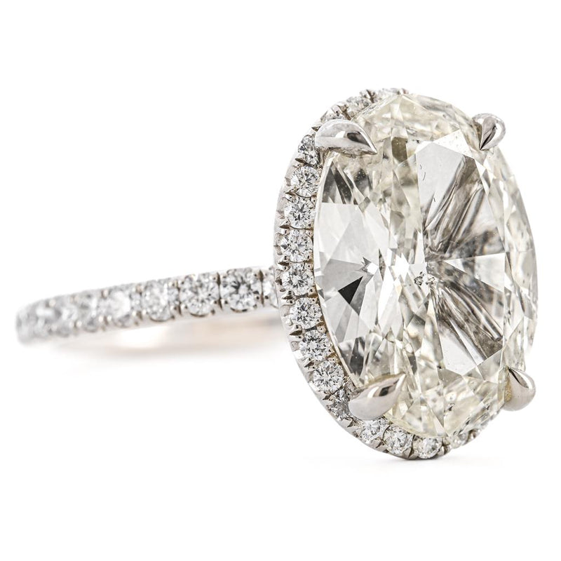 5.17ctw Oval Diamond Micro-Halo Engagement Ring – 950 Platinum