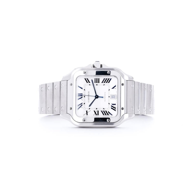 Cartier | 40mm Santos, White Dial - Stainless Steel