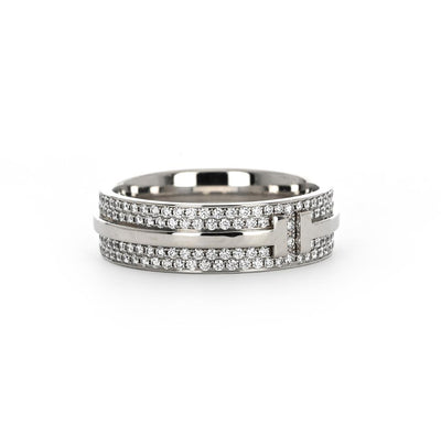 Tiffany & Co | 0.63ctw 'T' Wide Pavé Diamond Ring