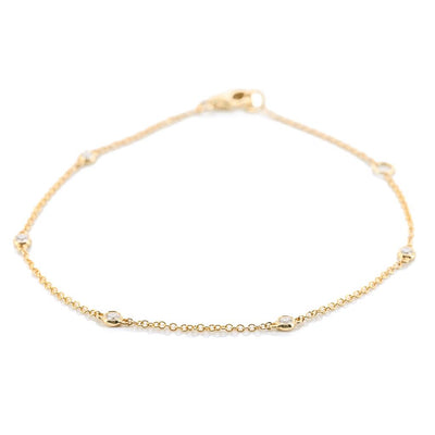 .15CTW Round Diamonds By the Yard Bracelet, 7" - 14K Yellow Gold