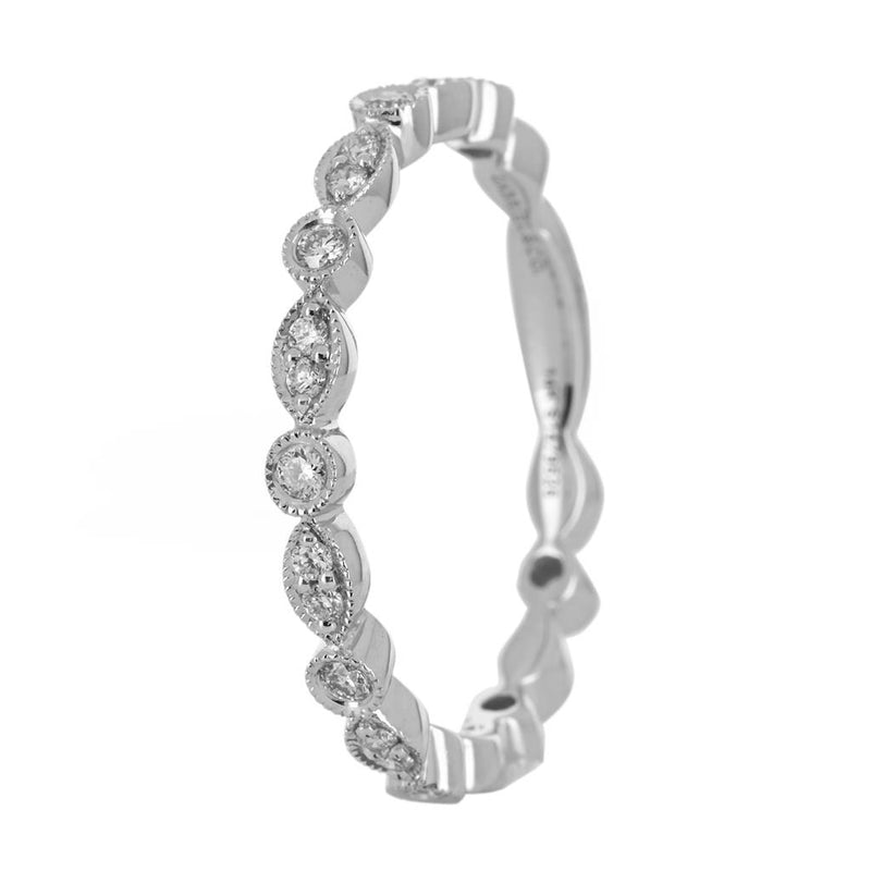 Round + Marquise Stackable Band | 0.24ctw - White Gold