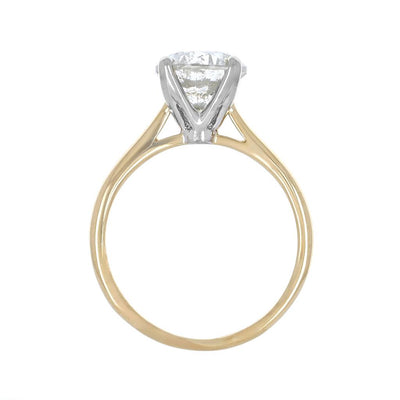 2.39ct Diamond Engagement Ring + Tulip Head - 14K Yellow Gold