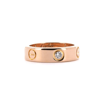 Cartier | 0.22ctw Cartier Love Ring, 3 Diamond, Size 6 - 18K Rose Gold