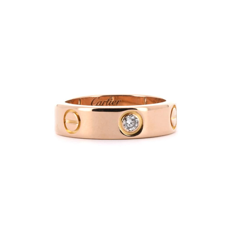 Cartier | 0.22ctw Cartier Love Ring, 3 Diamond, Size 6 - 18K Rose Gold