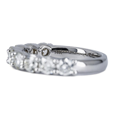 1.65CTW 9 DIAMOND BAND, Round, Size 7 - 14K WHITE GOLD