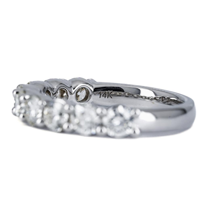 1.65CTW 9 DIAMOND BAND, Round, Size 7 - 14K WHITE GOLD