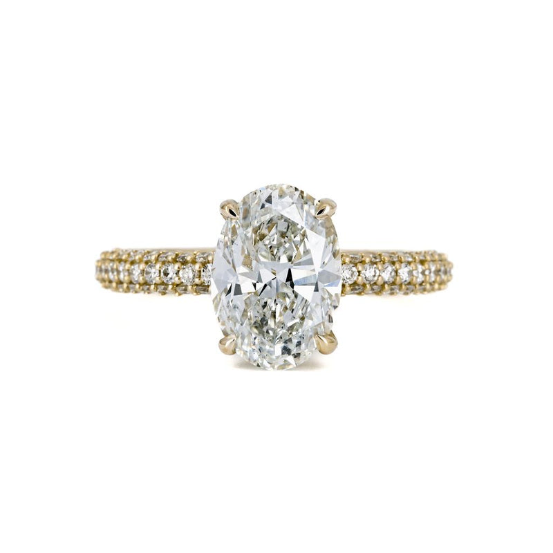 3.06ctw Oval Solitaire Diamond Engagement Ring - 14k Yellow Gold - Size 6.5