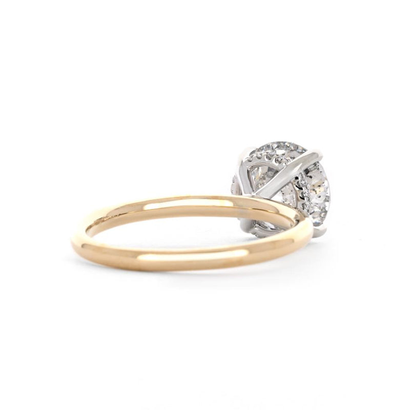 2.71ctw Round Diamond Engagement Ring - 14K Multi-Tone Gold