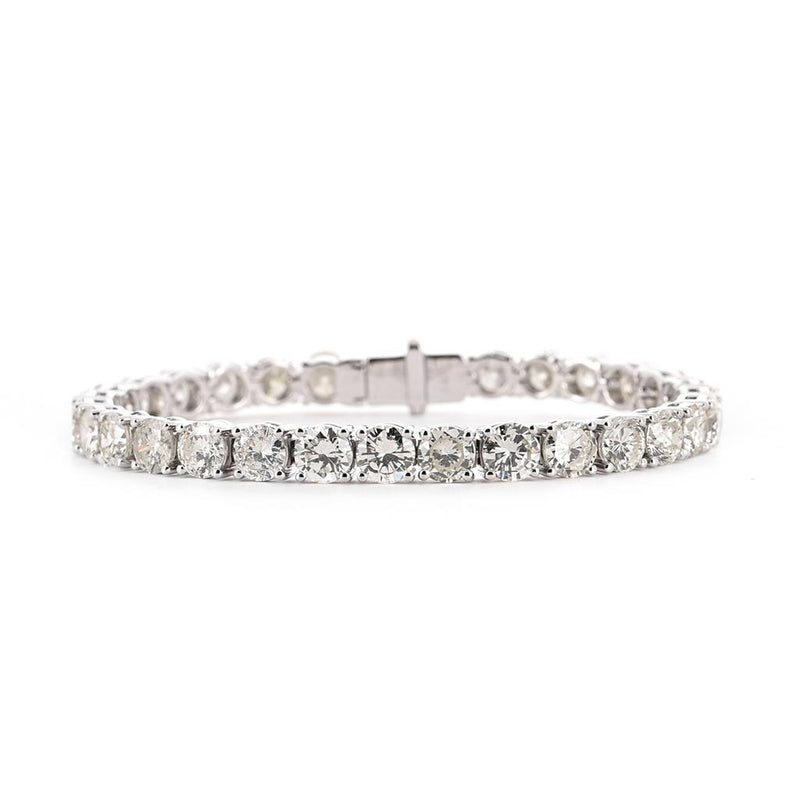 14.95ctw Round Diamond Tennis Bracelet, 6.25" - 14K White Gold