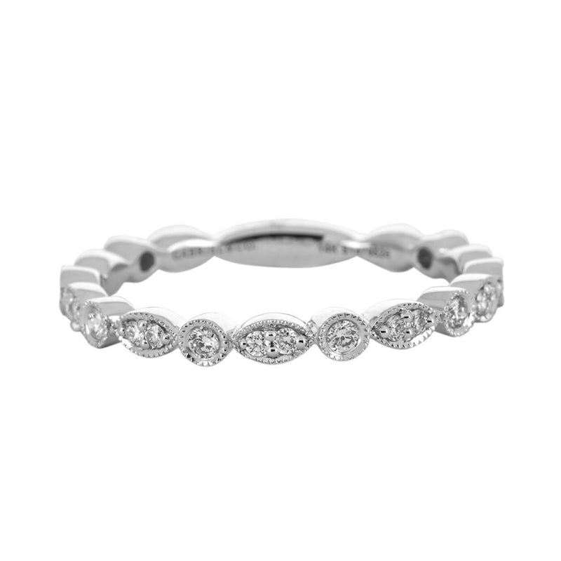 Round + Marquise Stackable Band | 0.24ctw - White Gold