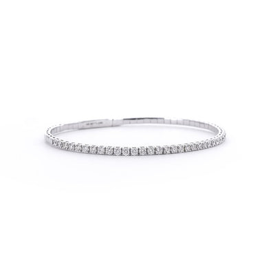 1.0ctw Flex Diamond Bangle  - White Gold