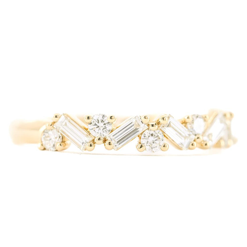 .52CTW Round + Baguette Diamond Band - Sprinkle - 14K Yellow Gold