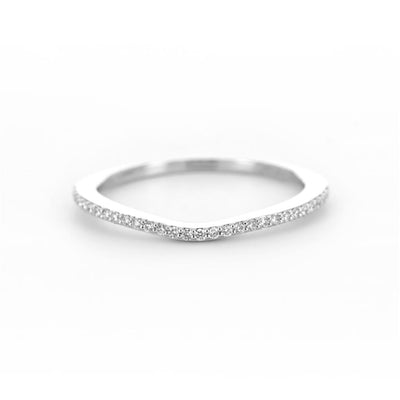 0.13ct Round Diamond Band Ring - 950 Platinum