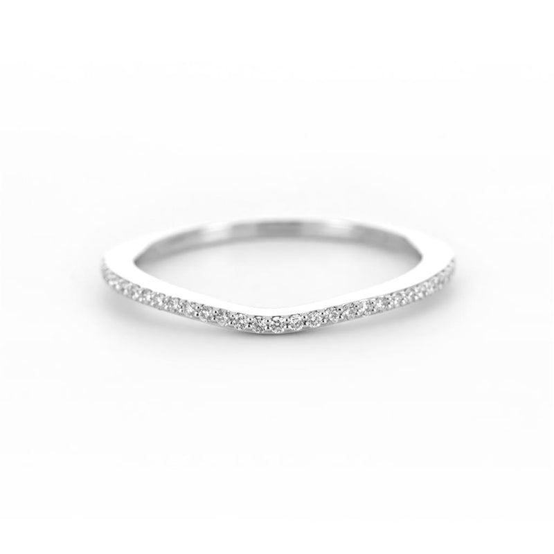 0.13ct Round Diamond Band Ring - 950 Platinum