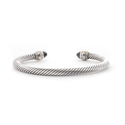 David Yurman | Hematite Classic Cable Bracelet, 5mm - 14K Yellow Gold + Sterling SIlver