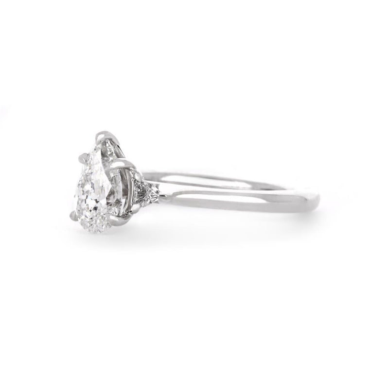 1.38ctw Pear Three-Stone Lab Grown Diamond Engagement, Trillian - 14K White Gold