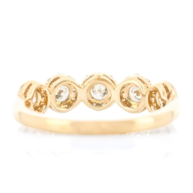 .70CTW Round Diamond Band - Halo - 14K Yellow Gold