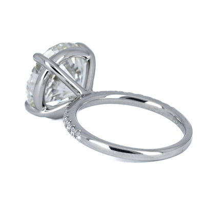 7.27ctw Round Brilliant Diamond Pavé Solitaire Engagement Ring – 950 Platinum