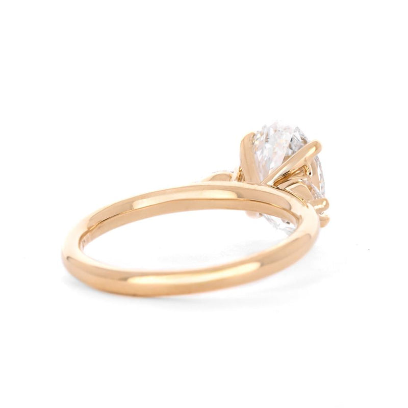 2.20ctw Oval Three-Stone Lab Grown Diamond Engagement Ring - 14K Yellow Gold